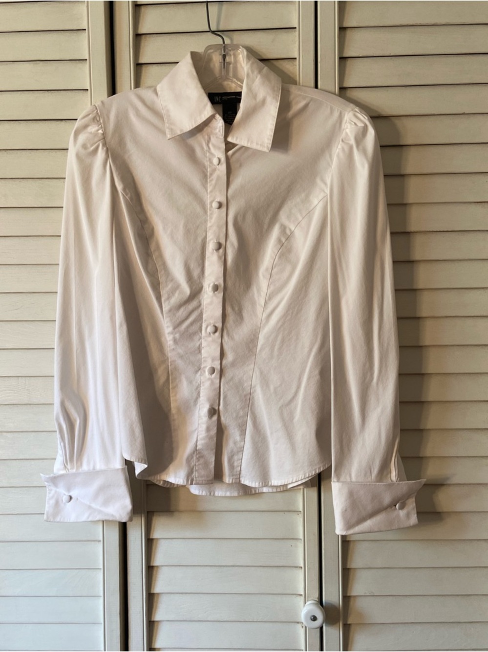 INC International Concepts White Petite Button-Up Shirt